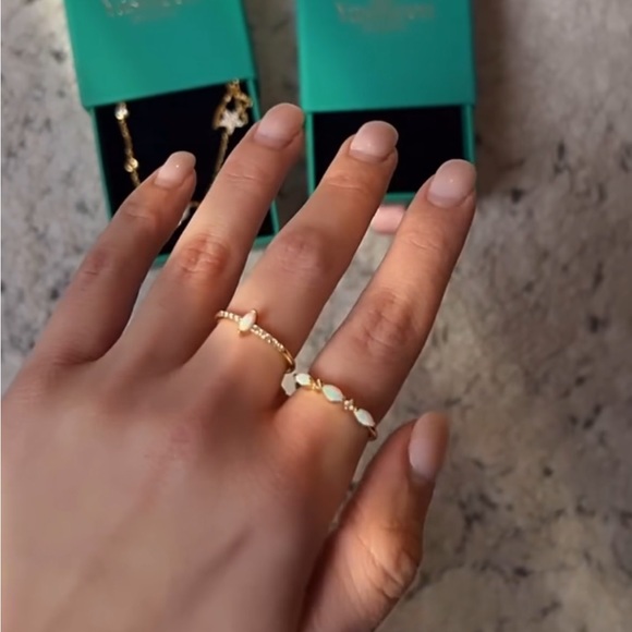 New: 18K Gold Vermeil Opal Stone Ring - Picture 3 of 11